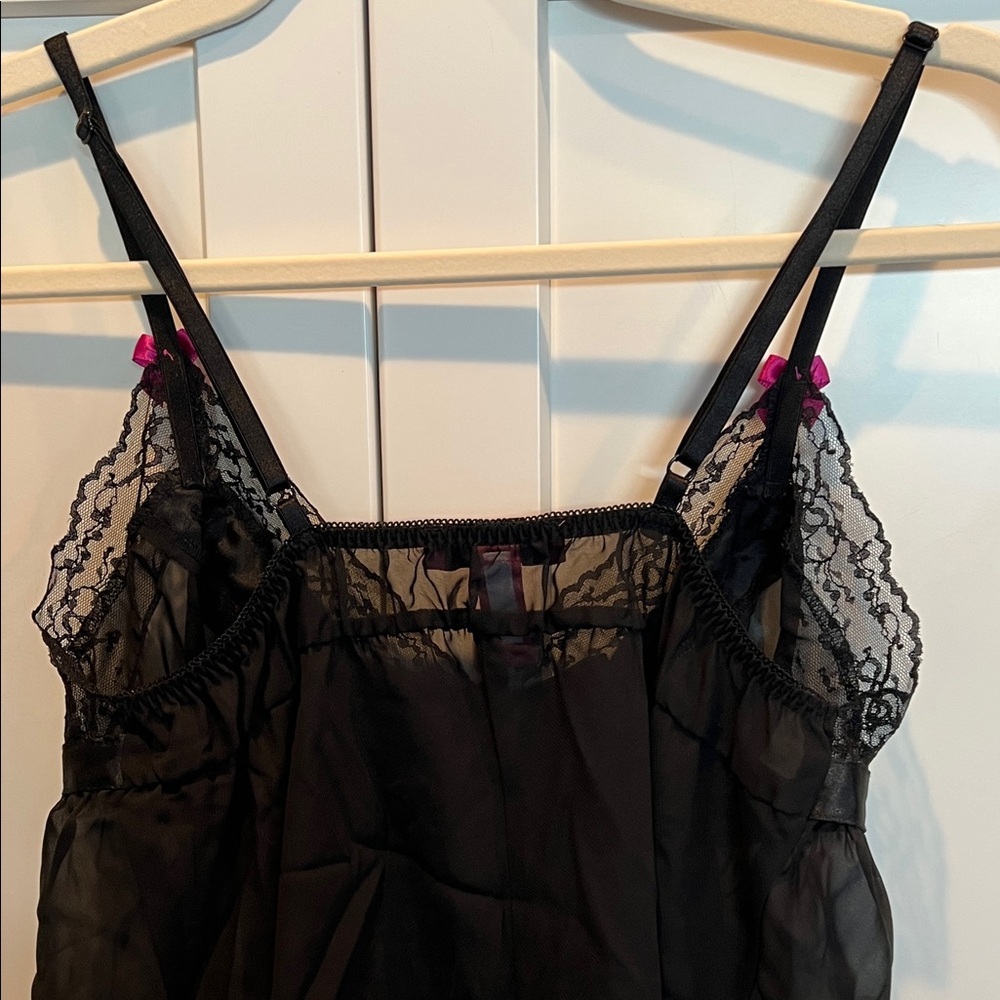 Betsey Johnson Black Chemise with Pink Accents Size S - Picture 5 of 5
